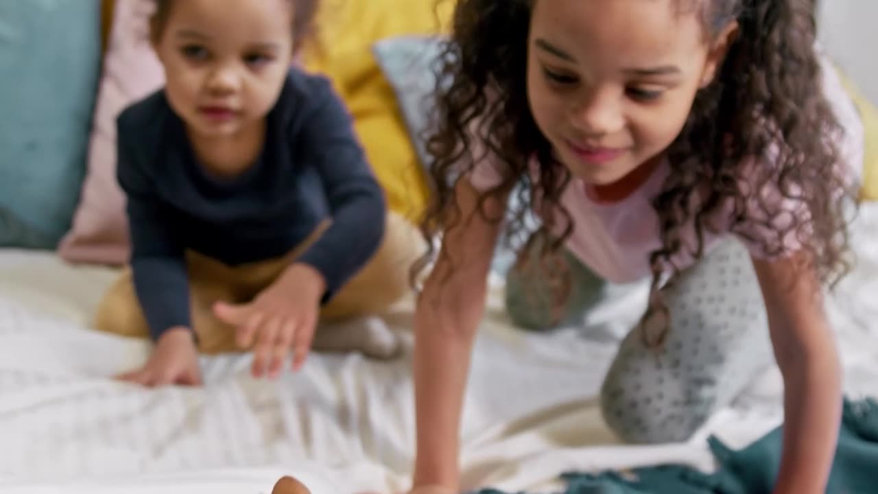 kids playing with cat and enjoying moments