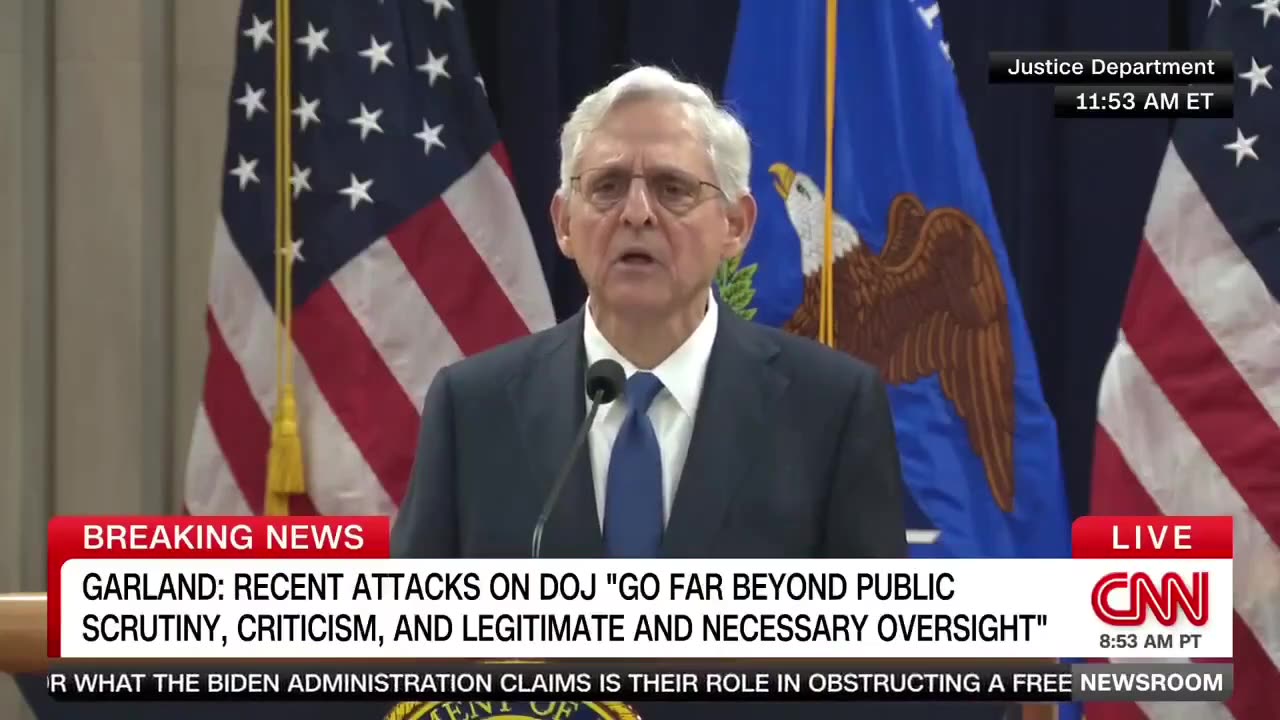 AG Garland: It's Dangerous and Outrageous To Criticize DOJ