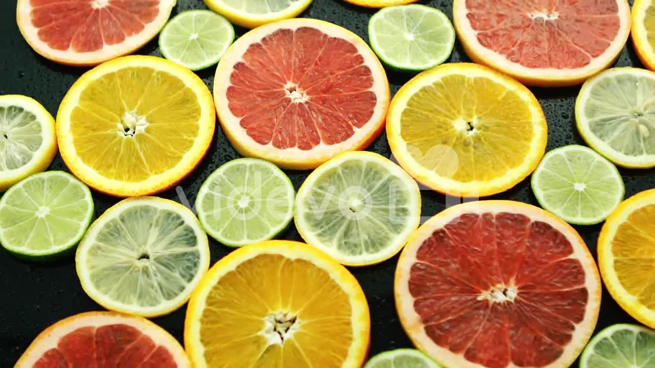 Assortment of sliced citruses