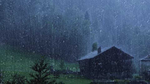 Sound of rain for sleep- Sound of heavy rainstorm e thunder in forest