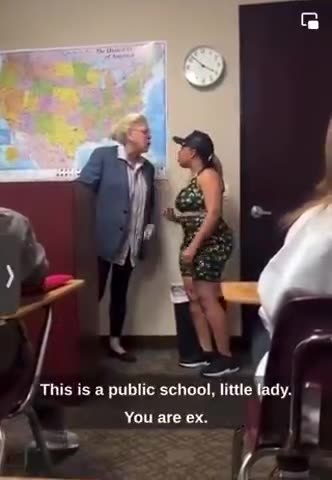 MOM RIPS FAG FLAG OFF HISTORY TEACHERS WALL - TELLS HER "I AM TEACHING MY SON TO BE A MAN"