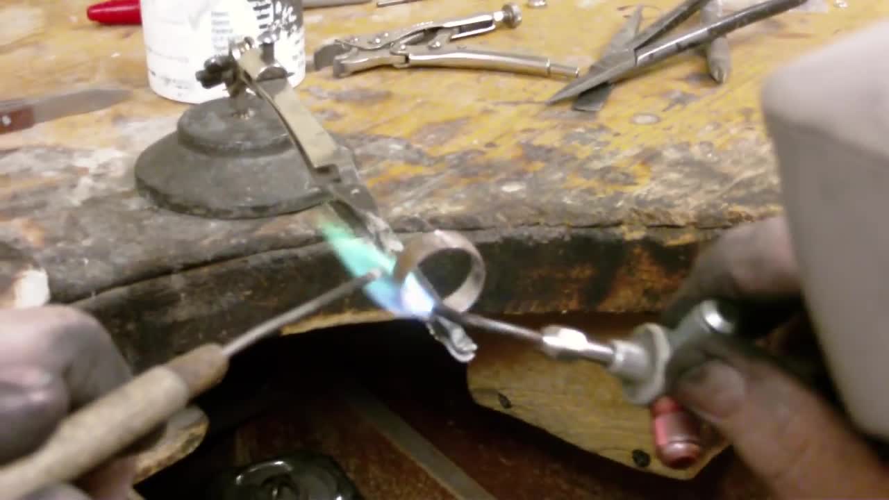 How to solder a sterling silver ring.