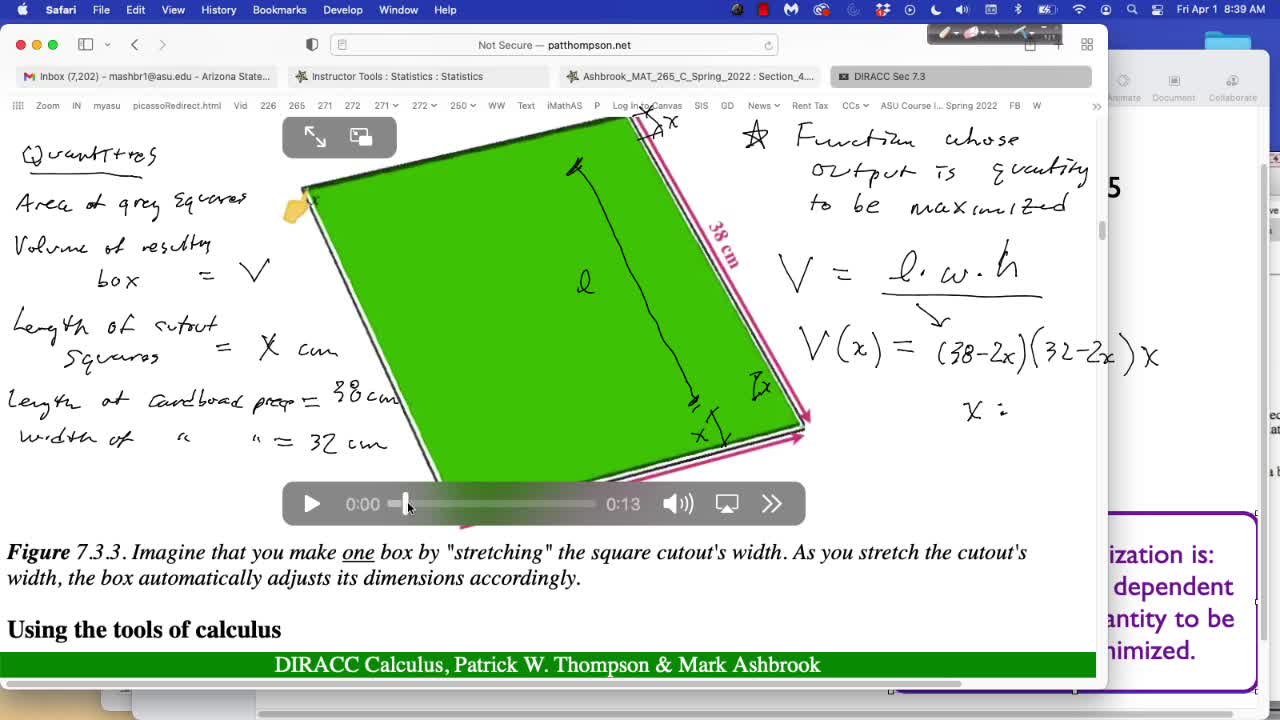 MAT 265 Fri Apr 1: Optimization Examples