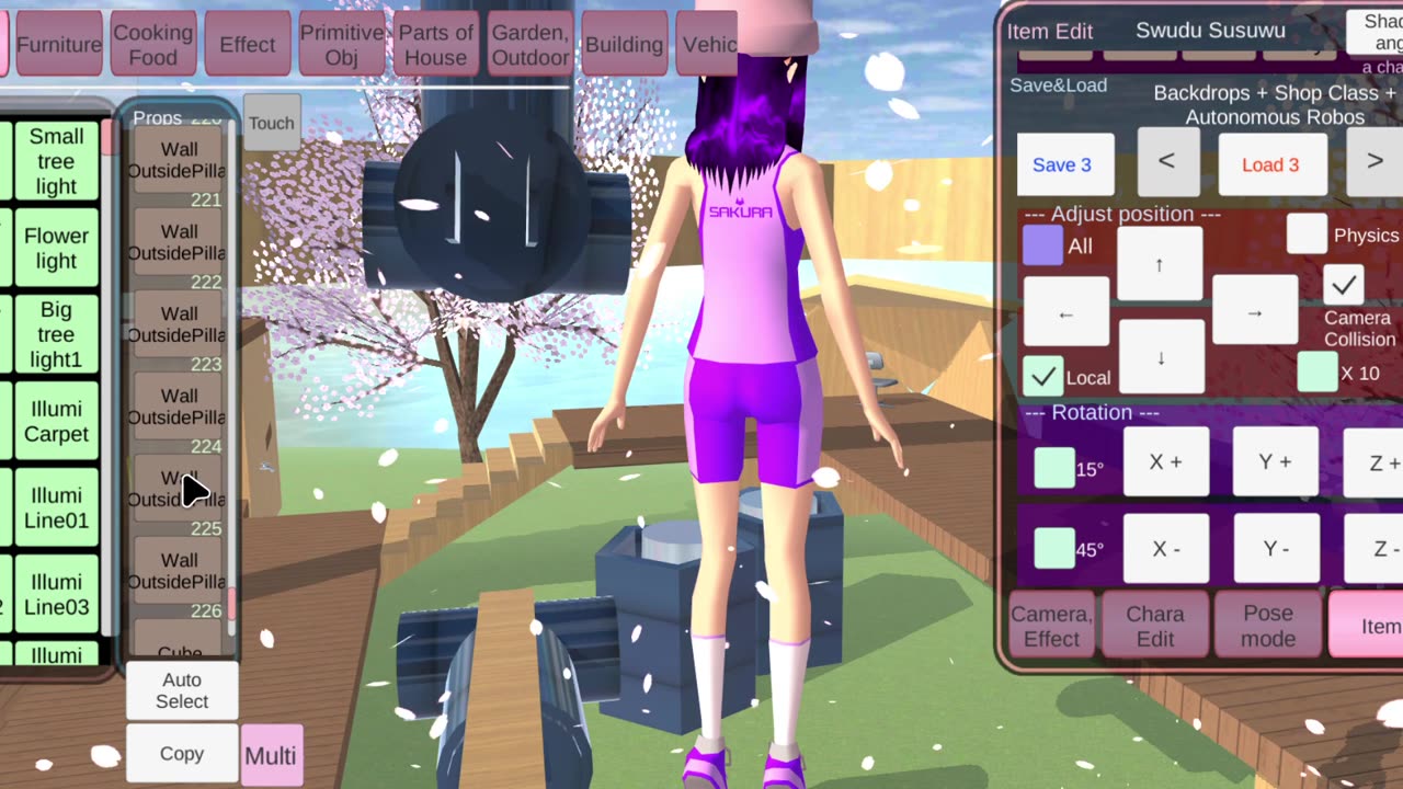 Sakura School Simulator, howto import+use props (robot shop class), Swudu Susuwu