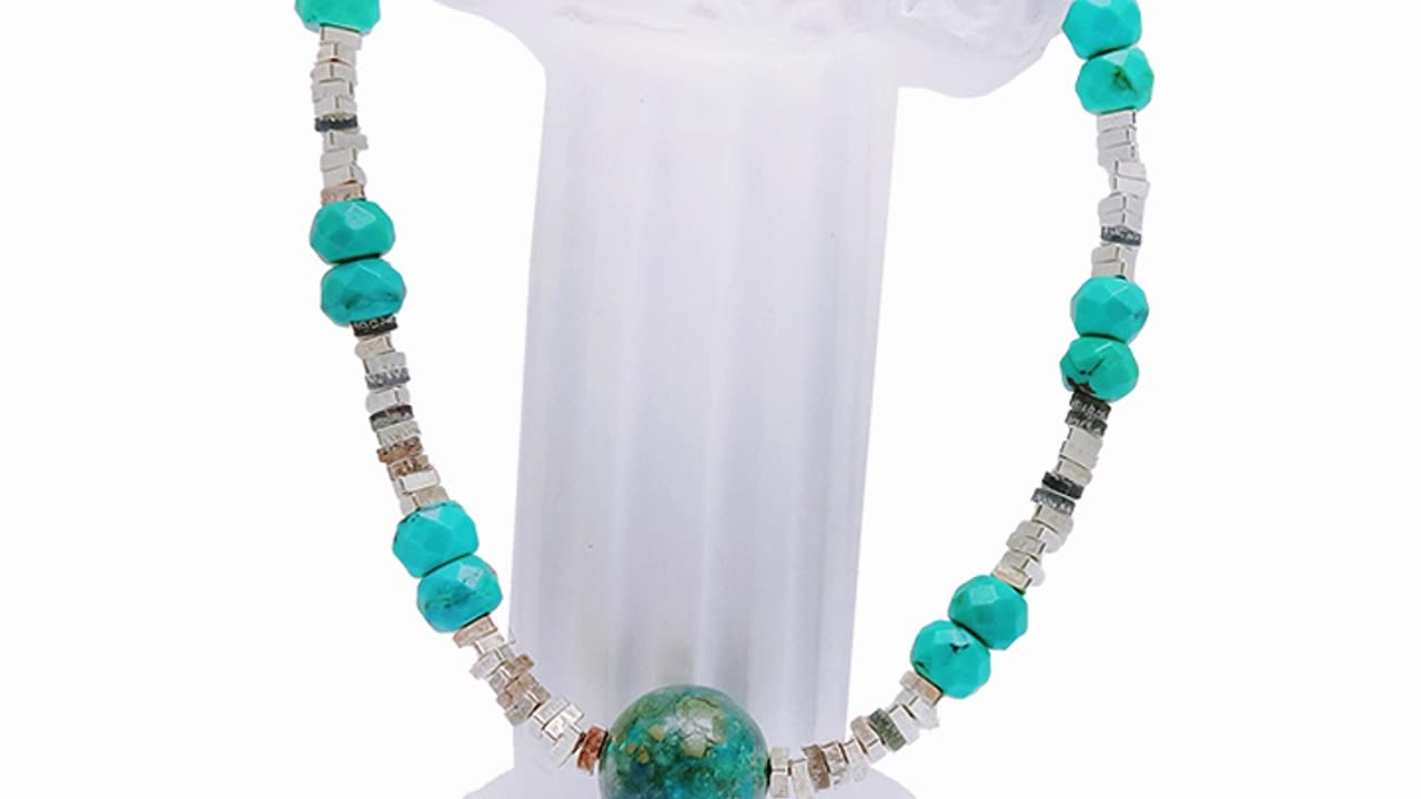 Natural turquoise faceted beads and 925 silver bracelet One of a Kind Boho Gifts for Her