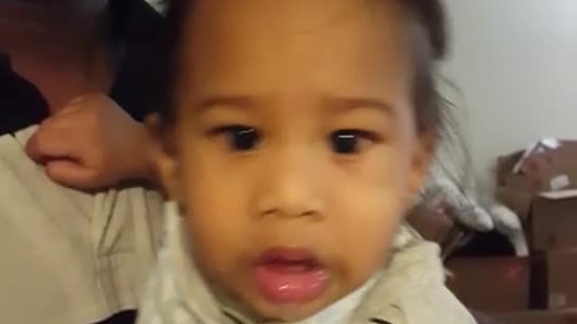 Little boy screaming and calling his grandfather