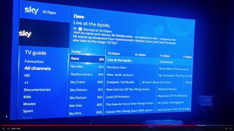 Sky Ireland EPG TV Guide 31/01/2022