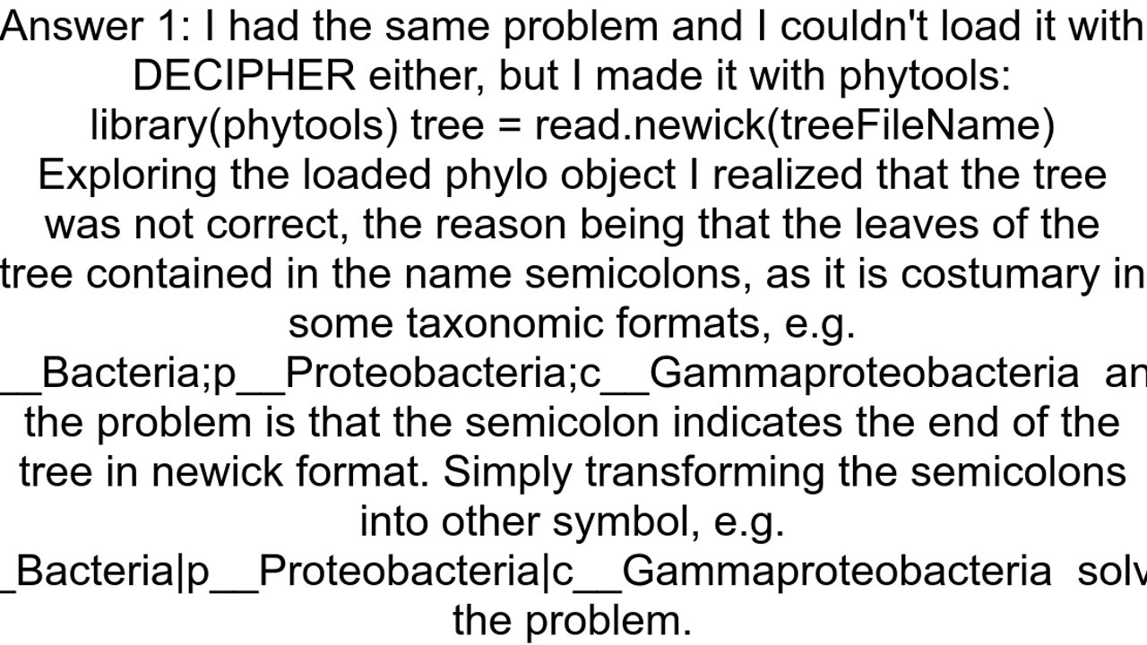 have you ever had this errornumbers of left and right parentheses in Newick string not equal tree i