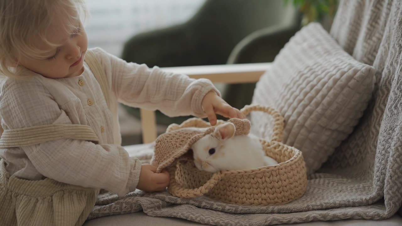 Fascinated by the love of the rabbit❤️ and the little girl❤️