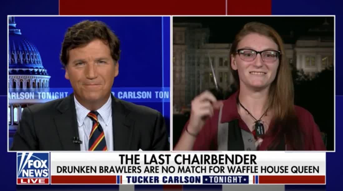 A former Waffle House employee who effortlessly deflected a chair that was thrown at her during a brawl says she has been "blacklisted" by the chain