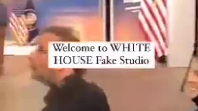 Biden gives his speeches from fake White House TV set