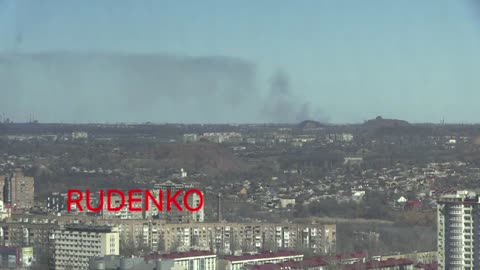 The outskirts of Makiivka, a fire as a result of shelling