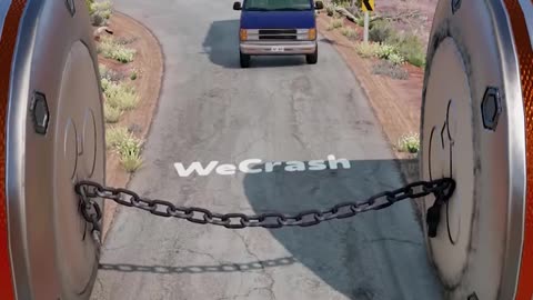 Car chain 2 giant bouards crash BeamNG drive