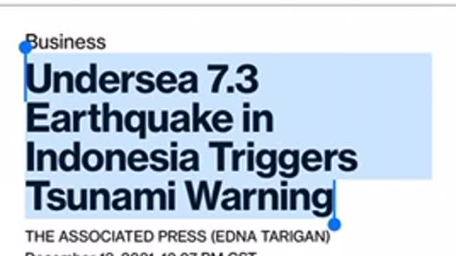 In the news 12/15/2021 7.3 magnitude quake rocks Indonesia 🇮🇩