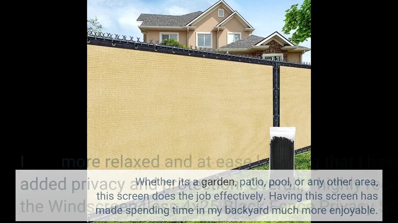 Skim Ratings: Windscreen4less 4'x25' Black Fence Privacy Screen Heavy Duty Fence Screening Cove...