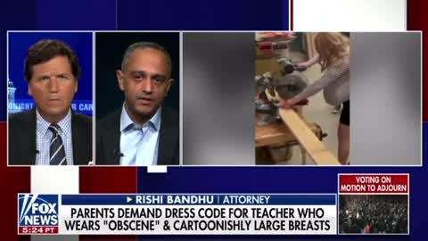 Attorney Rishi Bandhu describes possible legal action being taken in response to the shop teacher in Ontario, who wears giant prosthetic breasts to school