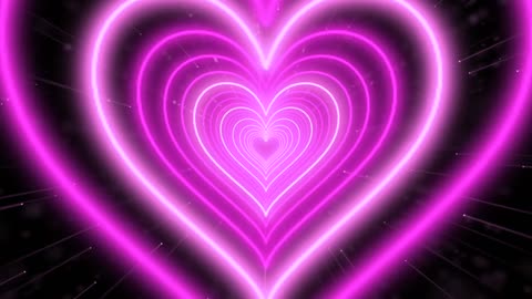 799. Color Changing Heart Tunnel🩷💜💙💚Neon Lights Background Effect Heart