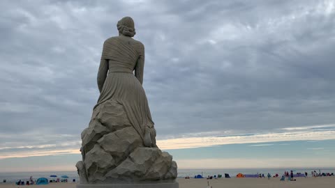 Sitting by the Statue, Hampton Beach NH