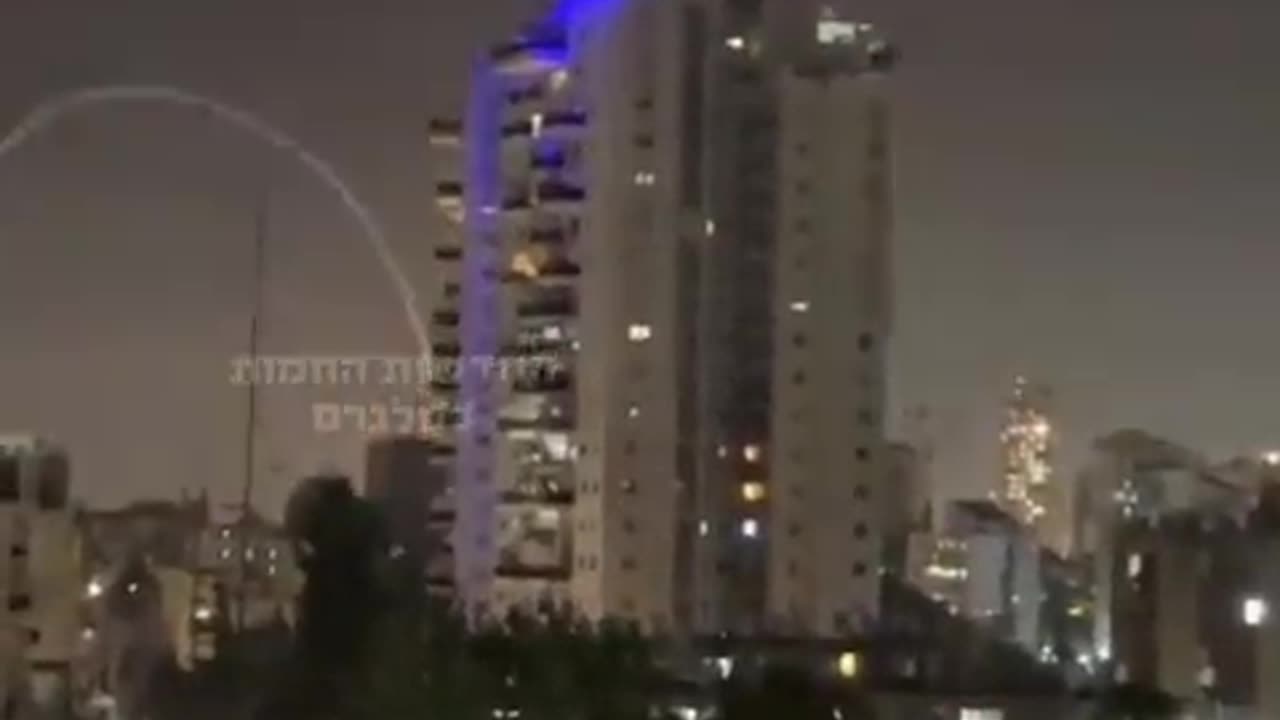 Another angle of the Iron Dome failure in Tel Aviv