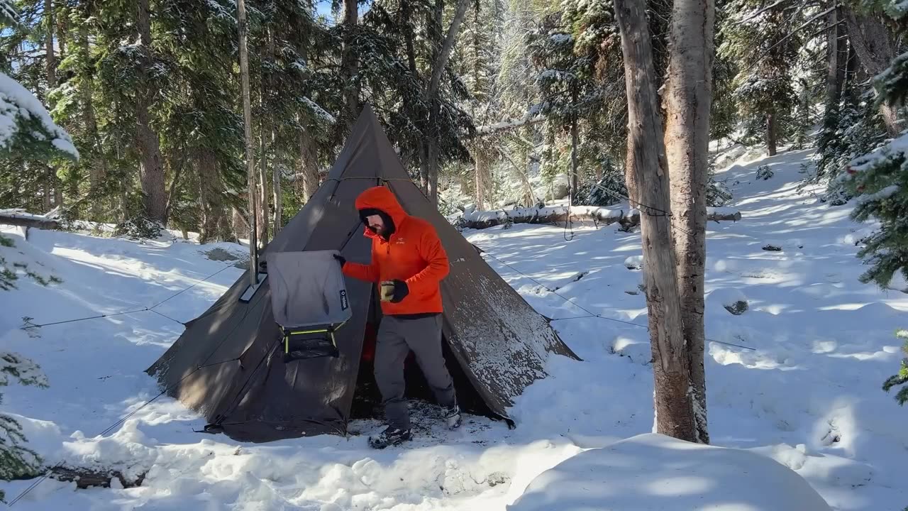 Hot Tent Camping In A Snowstorm