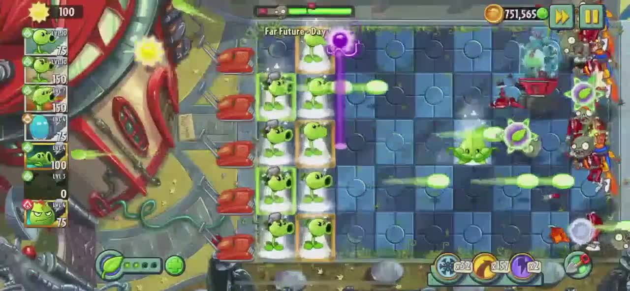 Plants vs Zombies 2 Far Future - Day 4