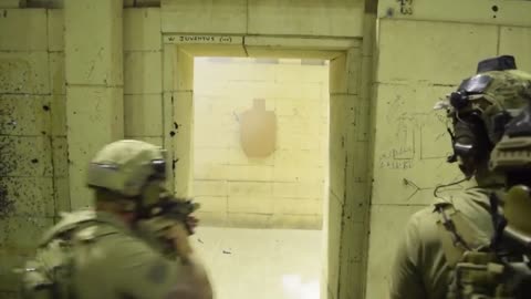 Footage of Green Berets conducting room clearing drills