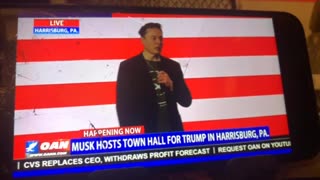 🦅 OANN Elon Musk takes questions in Harrisburg PA Saturday 09:59 pm