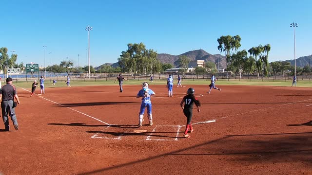 Sophie RBI single vs Bombers-Bell