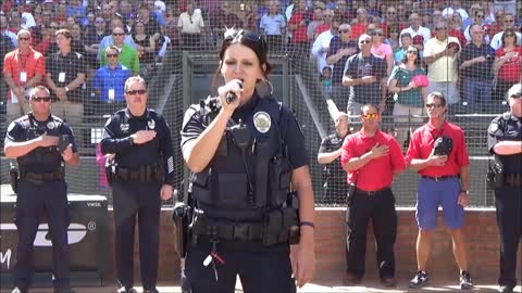 Surprise Police Officer Tanya Keplinger Sings the National Anthem