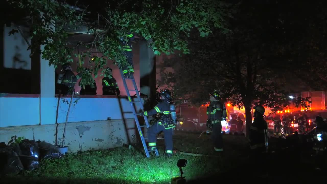 Small fire at a vacant funeral home in Allentown, PA.