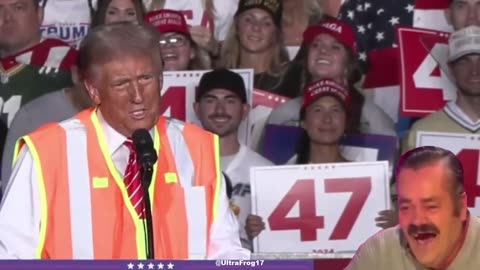 Trump does rally in garbage man outfit