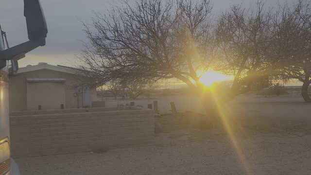 A morning in December at Pancho Villa State Park Columbus New Mexico