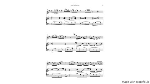 Suite For Clarinet with Score by Caleb M. Brandon