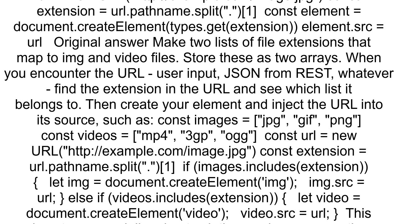 Detect media image video type by URL