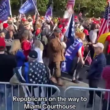 Patriots March As Far As The Eye Can See Towards The Miami Court House