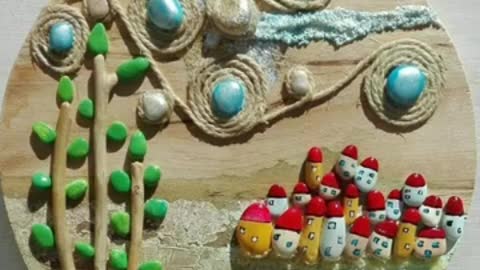 rock stone art/pebble 🏠 home decoration