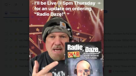 I'LL BE LIVE THURSDAY @ 5PM FOR AN UPDATE ON ORDERING MY BOOK "RADIO DAZE."