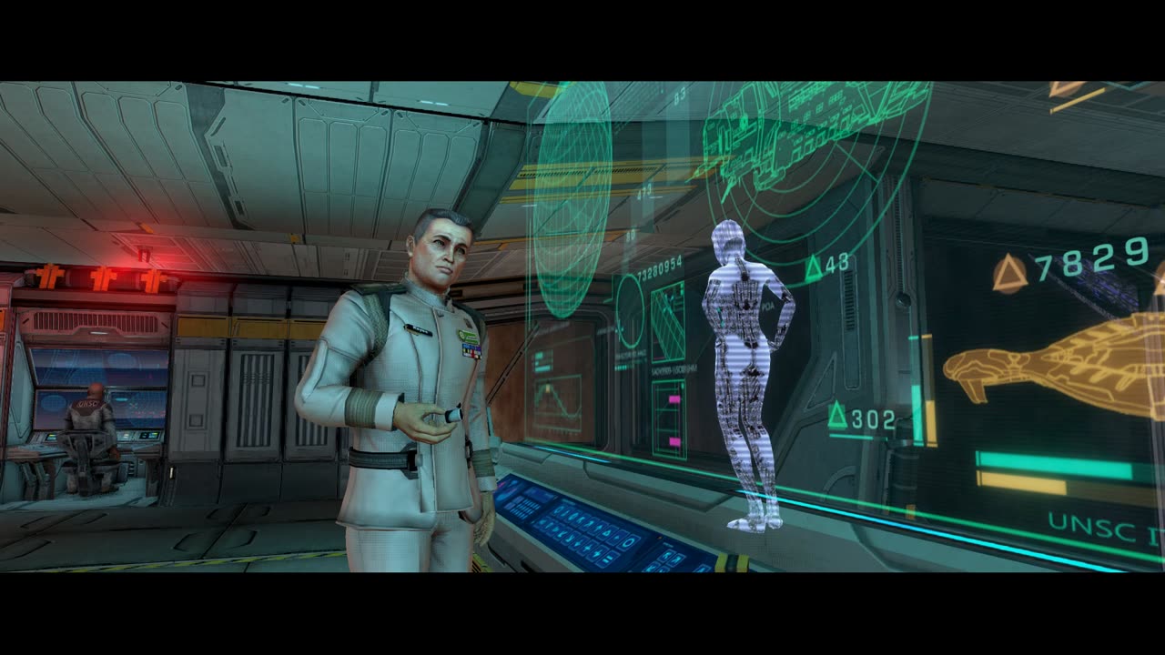 Halo CE Talking To Captain Keyes on the Bridge (Enhanced Graphics)