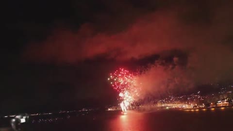 Queima de fogos virada do ano em Florianópolis