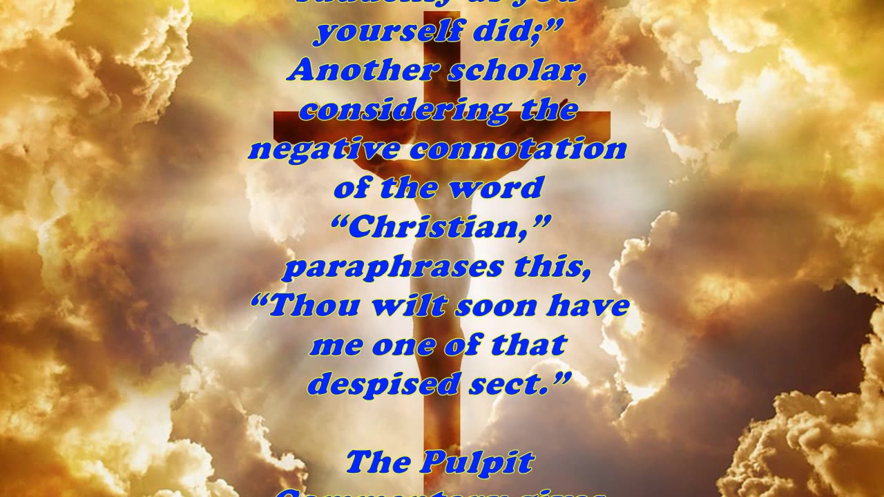 The Book of Acts 26:28 - Daily Bible Verse Commentary