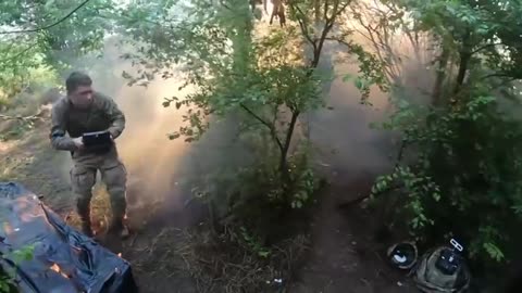 The direct hit of the Russian ATGM on the German Bergepanzer 2