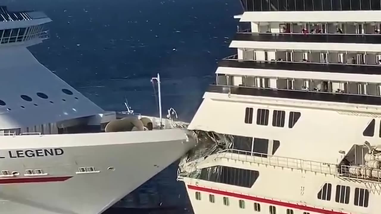 Big Ship Crash | A big multi deck ship hits another cruise ship