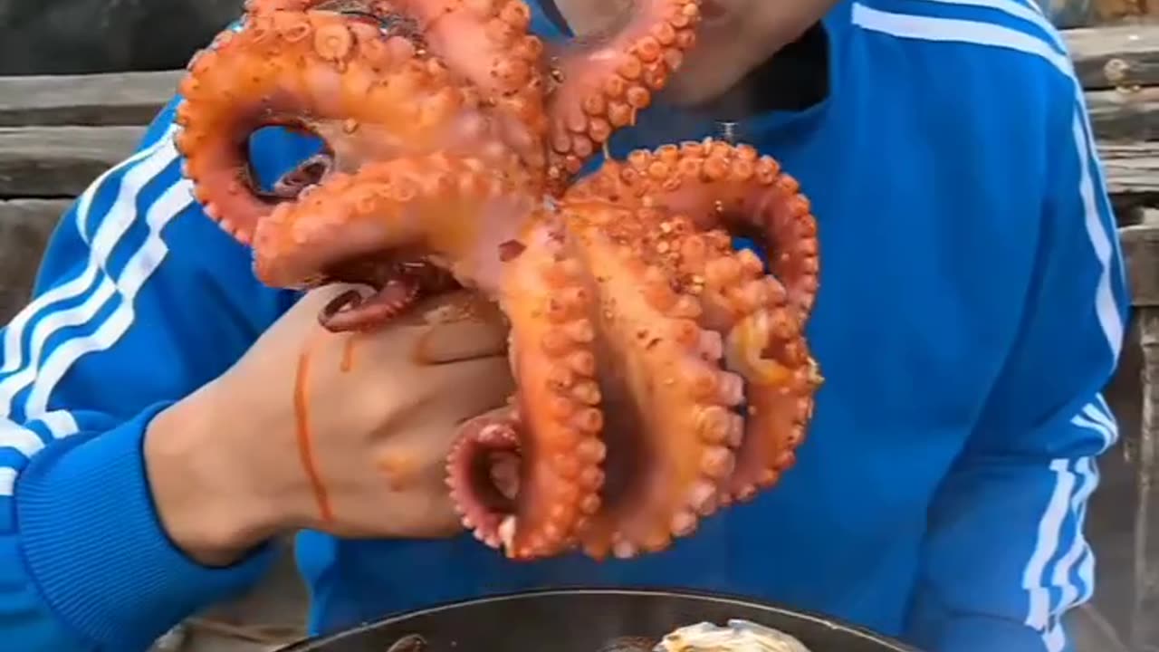 Eating Octopus Funny Video 😅