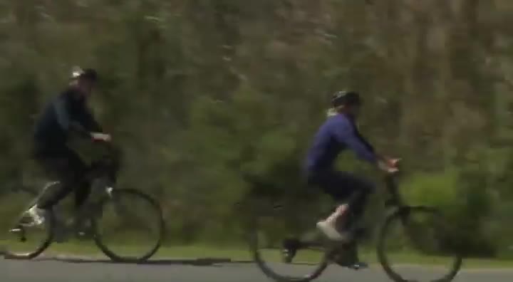 The President and First Lady Enjoying a Bike Ride Near the Beach this afternoon