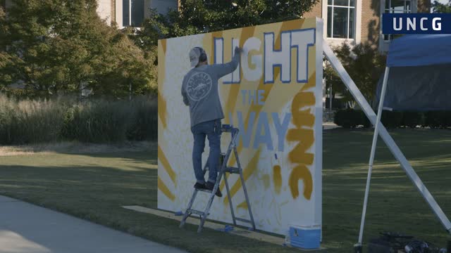 New 'Light the Way' campaign mural at UNCG