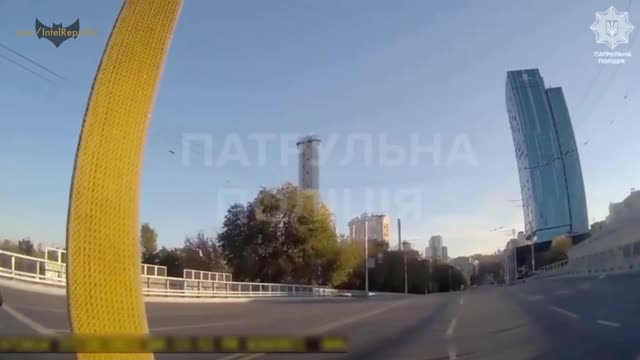 Ukrainian cop in Kiev, showing all police had to work with against DEADLY Russian KAMIKAZE drones