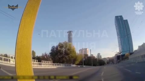 Ukrainian cop in Kiev, showing all police had to work with against DEADLY Russian KAMIKAZE drones