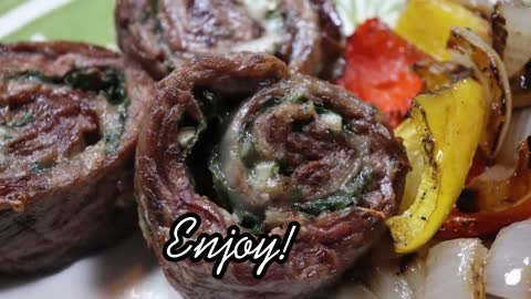 Grilled Flank Steak Recipe - Pinwheels