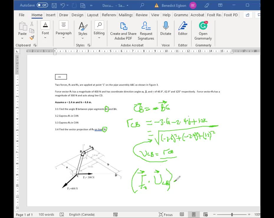 Solution to Quiz 1 - Fall 2021
