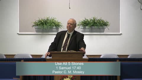 Pastor C. M. Mosley, Use All 5 Stones, 1 Samuel 17:40, Sunday Morning, 1/1/2023